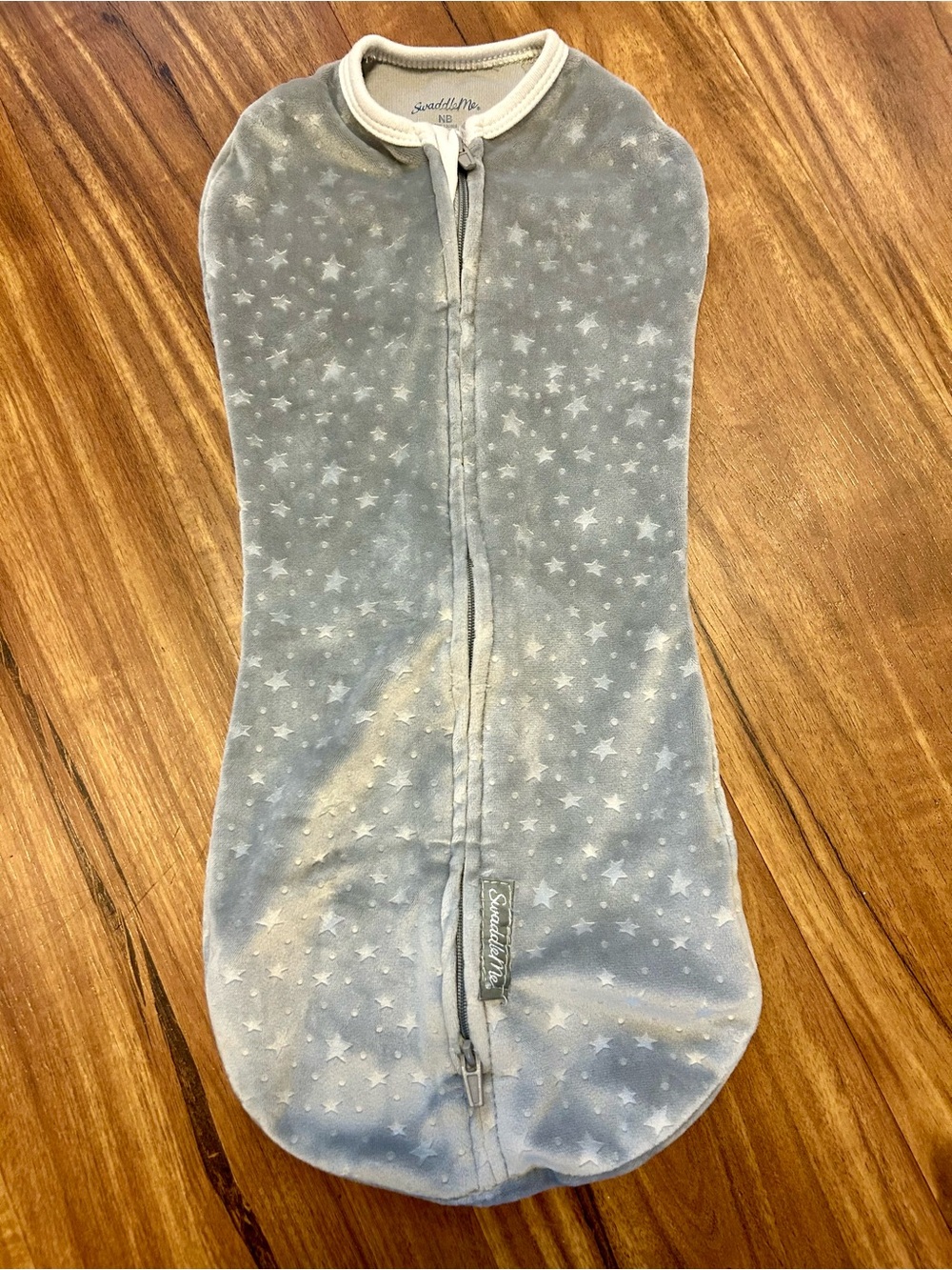 Swaddle Me Sleep Sack NB Soft Grey Velour Star POD Swaddle Wrap
